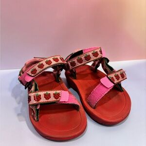 🍓NWOT - Teva Kids Red and Pink Strawberry Strap Sandals